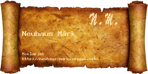 Neuhaus Márk névjegykártya